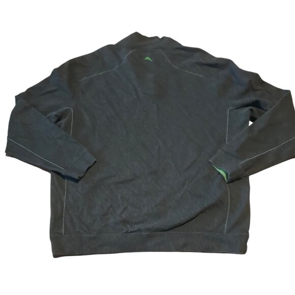 Tommy Bahama Flip Shore Reversible 1/4 Zip Pullover Sweater Men's L Navy/Olive - Picture 6 of 6